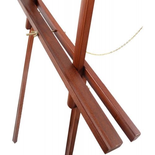  CONDA 66“ Wooden Tripod Display Floor Easel & Artist Easel, Adjustable Tray Chain Pine Brown Wood