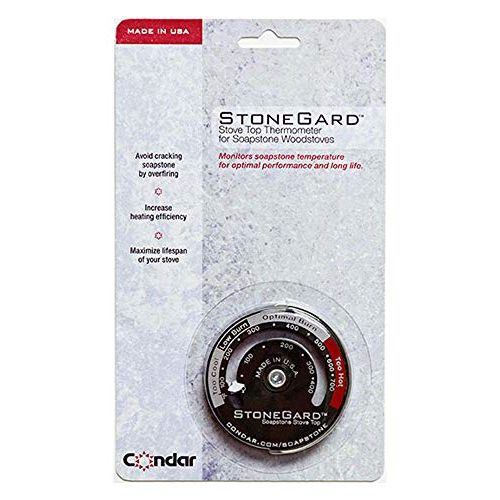  Condar StoneGard Stove Top Thermometer (3 26) for Soapstone Woodstoves. Monitors Soapstone temperature for optimal performance and long life