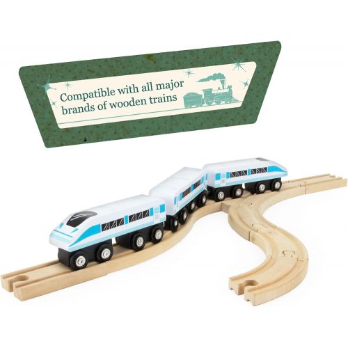  Conductor Carl 56-Piece Bulk Value Wooden Train Track Pack - Compatible with All Major Toy Train Brands