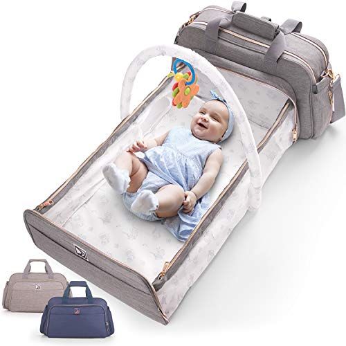  Confachi 4-in-1 Convertible Baby Diaper Bag - Get Organized with Multi-Purpose Travel Baby Bag - Includes Bassinet & Changing Pad - Lightweight Design Wears 4 Ways - Spacious Interior - 19.