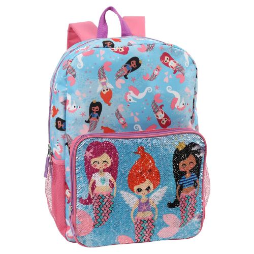  Confetti Mermaid Purrmaid Print Backpack With Flip Sequin Pocket Childrens Backpack