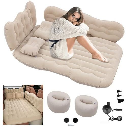  Conlia Inflatable Car Air Mattress Back Seat, Car Matressess for Back SUV Cushion Flocking, Backseat Air Mattress for Car