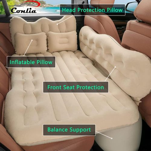  Conlia Inflatable Car Air Mattress Back Seat, Car Matressess for Back SUV Cushion Flocking, Backseat Air Mattress for Car