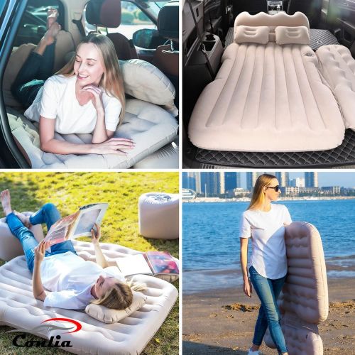  Conlia Inflatable Car Air Mattress Back Seat, Car Matressess for Back SUV Cushion Flocking, Backseat Air Mattress for Car