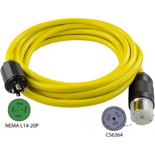  Conntek Transfer Switches Cord  Temp Power Cord, L14-20P 20-Amp 4 Prong Locking Plug to CS6364 50-Amp Locking Female (50-Feet)