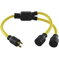 Conntek 3-Feet Generator Y Adapter, 30-Amp L5-30P Plug to (2) 30-Amp Female Connector L5-30R