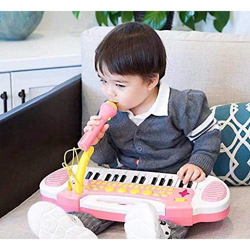  [아마존베스트]Conomus Piano Toy Keyboard for Kids, 3 4 5 Year Old Girls Birthday Gift , 31 Keys Multifunctional Musical Instruments with Microphone for Toddlers …