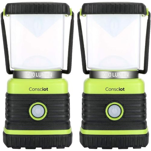  Consciot Ultra Bright LED Camping Lantern with 1000LM, D Battery Powered, 4 Light Modes, Dimmable Water-Resistant Lantern, Portable Flashlight for Camping, Hiking, Emergency, Power