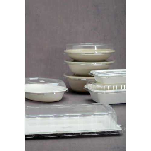  Conserveware 12 Ounce Rectangular Bowl, Bagasse, 7 X 4.5 Inch, 50 Count (Pack of 12)