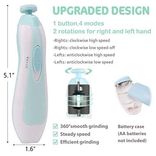  [아마존베스트]Consevisen Baby Nail File Electric Nail Trimmer Manicure Set with Nail Clippers, Toes Fingernails Care Trim Polish...