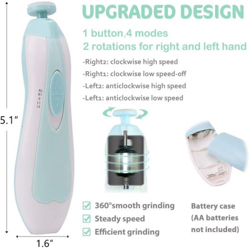  [아마존베스트]Consevisen Baby Nail File Electric Nail Trimmer Manicure Set with Nail Clippers, Toes Fingernails Care Trim Polish...