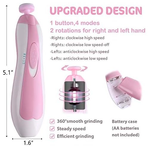  [아마존베스트]Consevisen Baby Nail File Electric Nail Trimmer Manicure Set with Nail Clippers, Toes Fingernails Care Trim Polish...