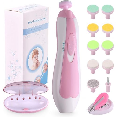  [아마존베스트]Consevisen Baby Nail File Electric Nail Trimmer Manicure Set with Nail Clippers, Toes Fingernails Care Trim Polish...