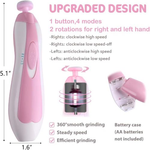  [아마존베스트]Consevisen Baby Nail File Electric Nail Trimmer Manicure Set with Nail Clippers, Toes Fingernails Care Trim Polish...