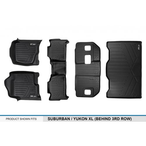  Console MAXLINER A0015/B0015/C0015/E0238 Black Floor Mat 3 Cargo Liner Behind 3rd Row (for Suburban/Yukon XL 2007-2014)