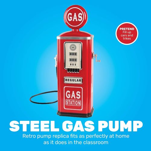  Constructive Playthings ATB-88 Steel Gas Pump Replica with Crank andDing Sound, Grade: Kindergarten to 3