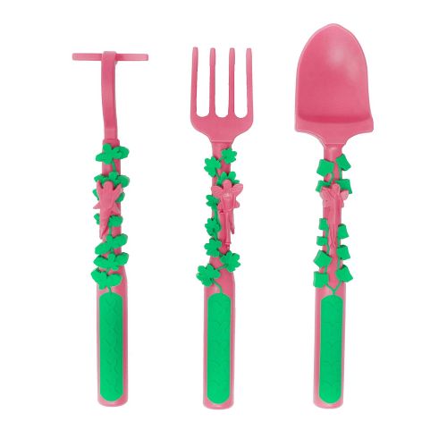  Constructive Eating Garden Fairy Combo with Utensil Set, Plate and Placemat for Toddlers, Babies and Kids - Flatware Toys are Made in The USA with FDA Approved Materials for Safe a