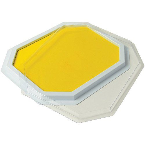  [아마존베스트]Constructive Playthings Yellow Colored Ink Large Washable Stamp Pad Kid Set for Rubber Stamps