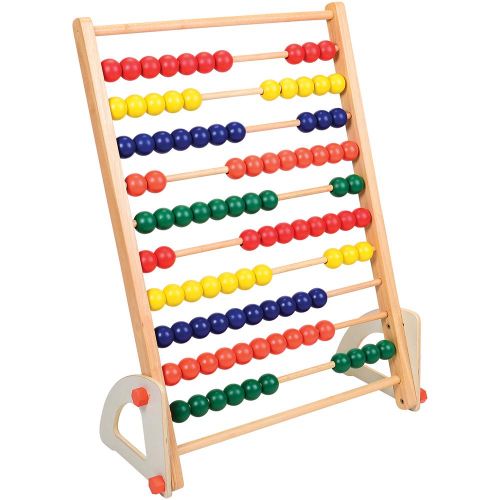  Constructive Playthings Giant Standing Abacus, Oversized Wood Counting Frame for Kids