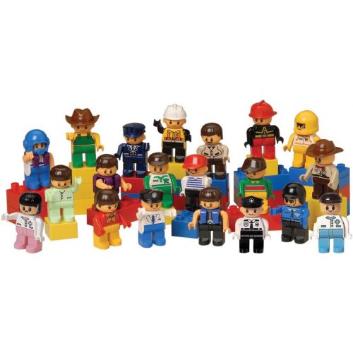  Constructive Playthings CP Toys 20 pc. Posable People for Preschool-sized Building Bricks
