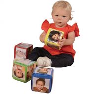 Constructive Playthings Toys Foam Stacking Blocks with Photo Pockets, 4 Piece Set Holds 24 Photos, Ages 12 Months and Up