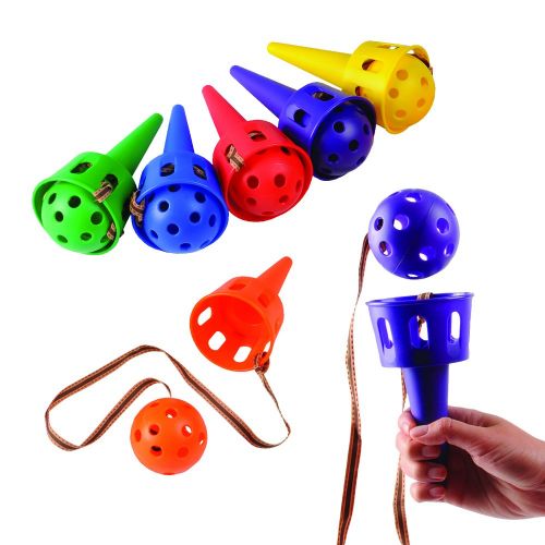  Constructive Playthings Set of 6 Toss-N-Catch Cups and Balls