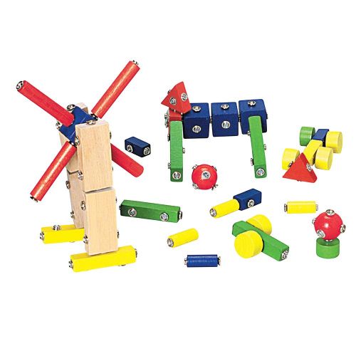  Constructive Playthings Childrens Snap N Play Blocks, 65 Piece Set, Ages 3 Years and Up