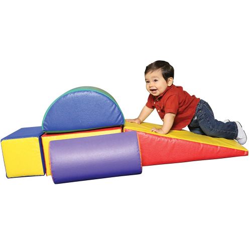  Constructive Playthings 5 Piece Lightweight Vinyl Soft Play Forms for Toddlers, Toddler Climbing, Crawling, Sliding Toys