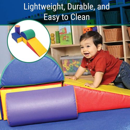  Constructive Playthings 5 Piece Lightweight Vinyl Soft Play Forms for Toddlers, Toddler Climbing, Crawling, Sliding Toys