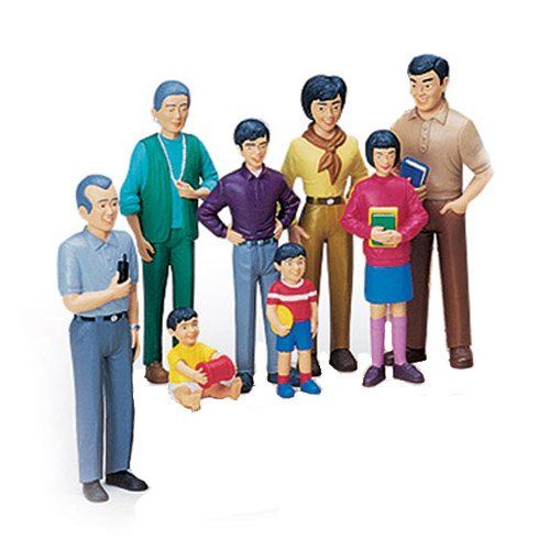  Constructive Playthings Pretend Play Family - Asian Family - Grandpa to Baby 5 inches