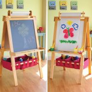 Constructive Playthings TQL-99 CP Toys Pine-Wood Double Sided Art Easel with Dry Erase and Chalkboard, Grade: Kindergarten to 3