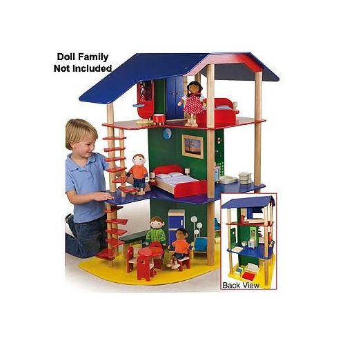  Constructive Playthings KRP-645 Big Beautiful Dollhouse and Furniture Set for Kids