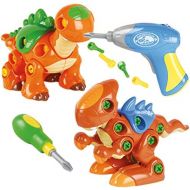 Constructive Playthings CP Toys Create-A-Dino Building Set with Electronic Drill and Screwdriver