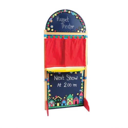  Constructive Playthings CP Toys Kid-sized Hardwood Puppet Theater with Chalkboard