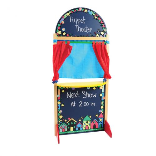  Constructive Playthings CP Toys Kid-sized Hardwood Puppet Theater with Chalkboard