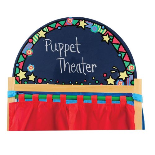  Constructive Playthings CP Toys Kid-sized Hardwood Puppet Theater with Chalkboard