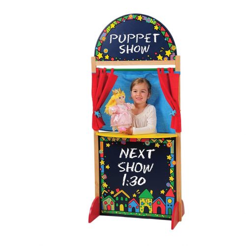  Constructive Playthings CP Toys Kid-sized Hardwood Puppet Theater with Chalkboard