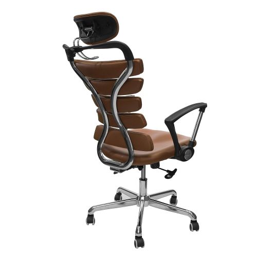  ConstructorStudio Constructor Studio Soho PU Leather Ergonomic Office Chair Full Adjustable Computer Desk Task Chair (Brown)