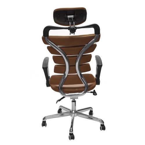  ConstructorStudio Constructor Studio Soho PU Leather Ergonomic Office Chair Full Adjustable Computer Desk Task Chair (Brown)