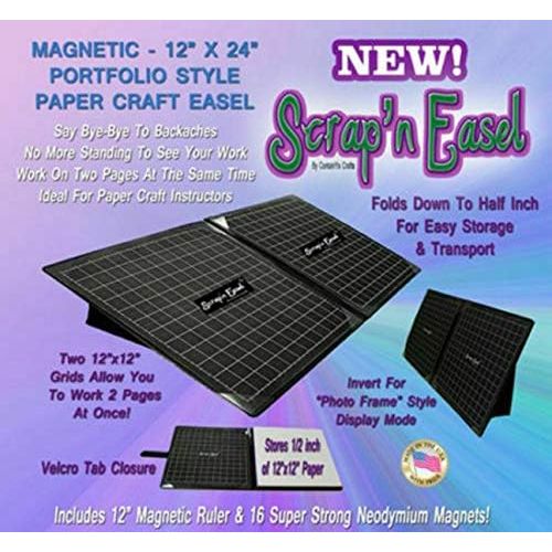  Contain Ya Crafts Scrap n Easel Magnetic Portable Double Grid Layout Scrapbook Style Ergonomic Work Surface