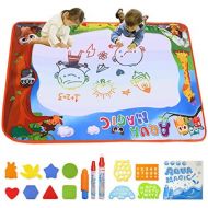 [아마존베스트]Doodle Drawing Mat, Conthfut Water Doodle Mat 39.5 X 27.5 in 9 Colors Aqua Magic Mat Educational Toys for Boy Girl Toddlers Age 1- 12