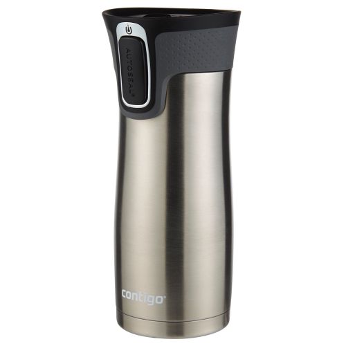  Contigo AUTOSEAL West Loop Vacuum-Insulated Stainless Steel Travel Mug with Easy-Clean Lid, 16 oz., Stainless Steel