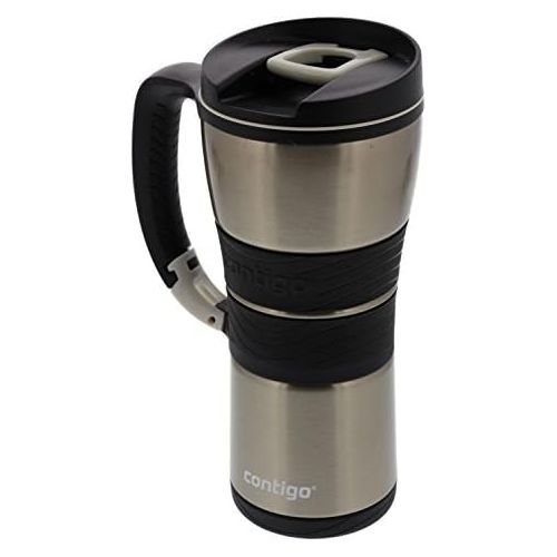  Contigo Extreme Vacuum Insulated Stainless Steel Travel Mug with Handle, 16oz, Silver