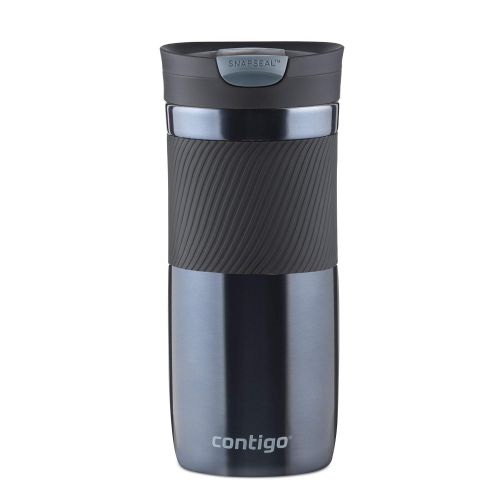 Contigo SnapSeal Byron Vacuum-Insulated Stainless Steel Travel Mug, 16 oz, Radiant Orchid and Stormy Weather