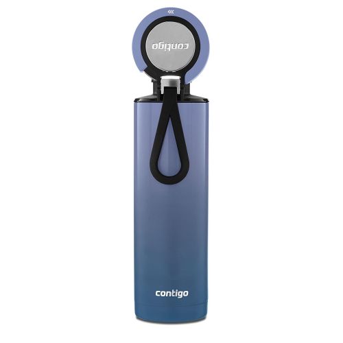  Contigo Vacuum-Insulated Stainless Steel Water Bottle with a Quick-Twist Lid, 24 oz, Blue Corn