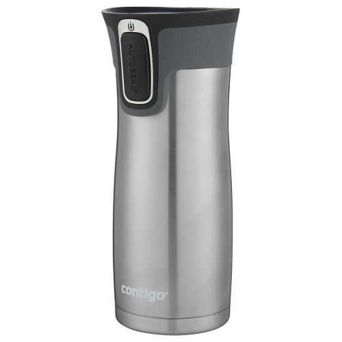  Contigo Stainless Steel Coffee Mug | Vacuum-Insulated AUTOSEAL West Loop Travel Mug, 16oz, Stainless & Blue, 2-Pack