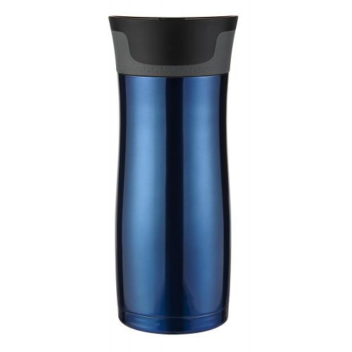  Contigo Stainless Steel Coffee Mug | Vacuum-Insulated AUTOSEAL West Loop Travel Mug, 16oz, Stainless & Blue, 2-Pack