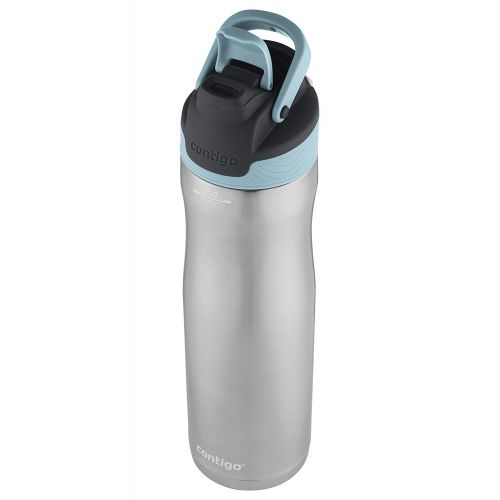  Contigo Stainless Steel Water Bottle | Vacuum-Insulated Water Bottle | AUTOSEAL Chill Water Bottle, 24oz, Stainless/Ice Aqua