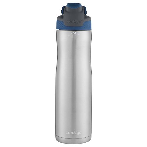  Contigo Autoseal Chill Stainless Steel Water Bottles, 24 oz, SS/Monaco & Monaco, 2 Pack