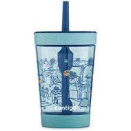 [아마존베스트]Contigo Spill-Proof Kids Tumbler with Straw 14 oz, Agave with Zoo Animals